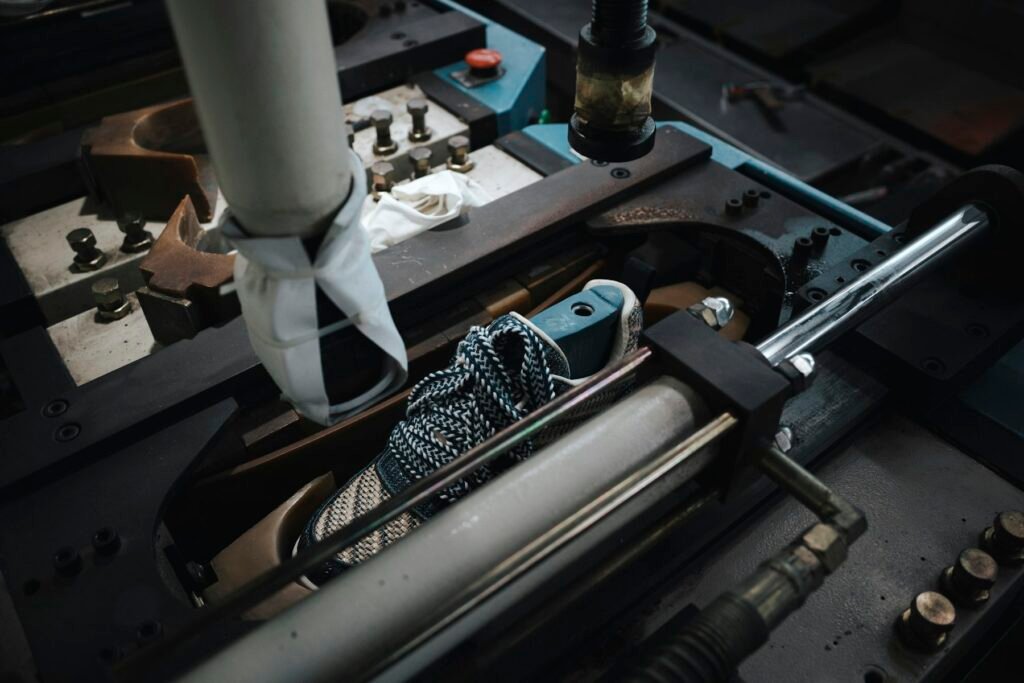 Shoe inside a production machine