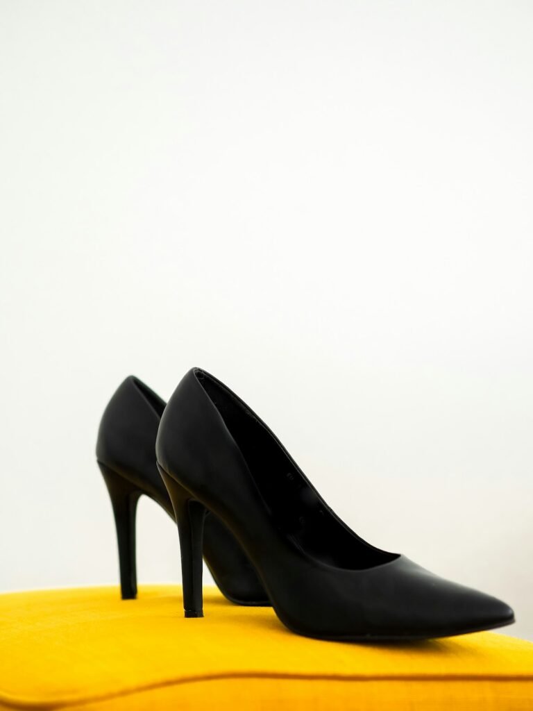 Black Peep-Toe Heels