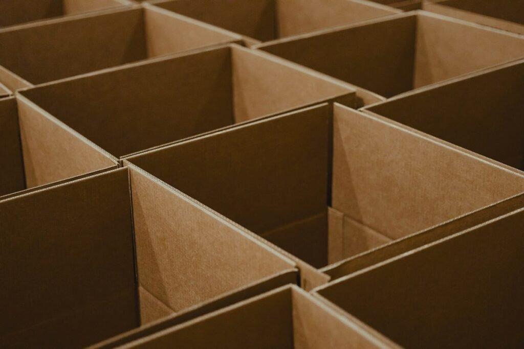 Packed cartons ready for dispatch